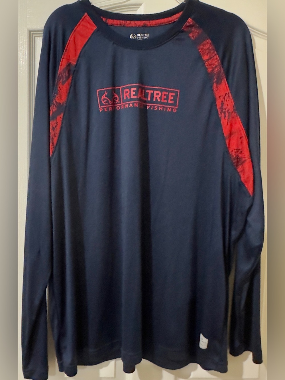 Realtree Men’s Fishing Performance Long Sleeve Shirt XXL Navy Blue